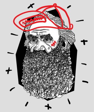 tolstoy. Vektör çizgileri klasik el çizimi illüstrasyon. 