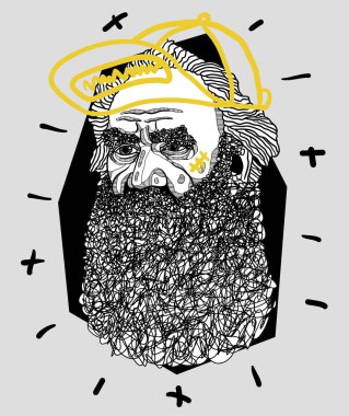 tolstoy. Vektör çizgileri klasik el çizimi illüstrasyon. 