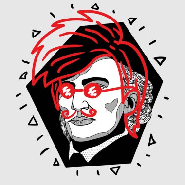 Vektör çizgileri klasik el çizimi illüstrasyon. wagner