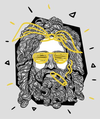 Vektör çizgileri klasik el çizimi illüstrasyon. zeus 