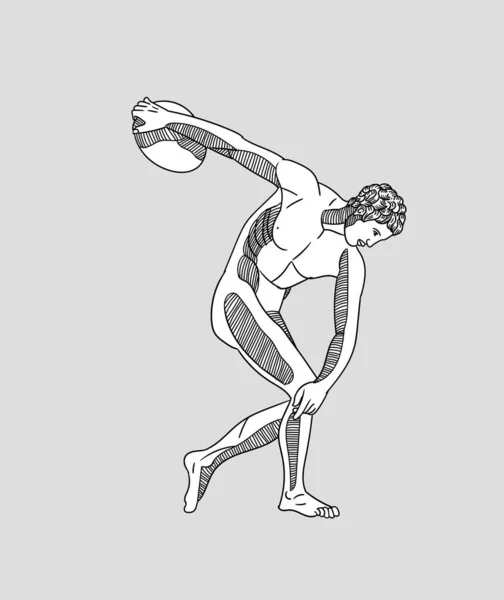 Discobolus Klassisk Vektor Illustration — Stock vektor