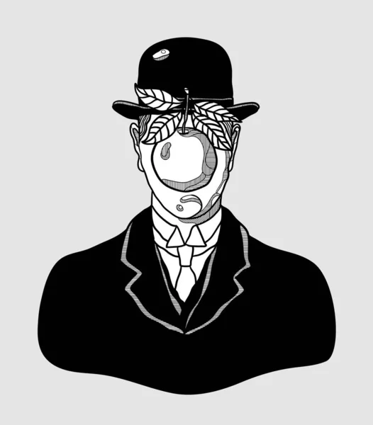 Hijo Del Hombre René Magritte Composición Creativa — Vector de stock