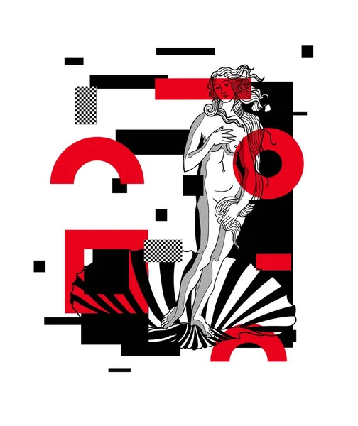 Vektör çizgileri klasik el çizimi illüstrasyon. Venüs