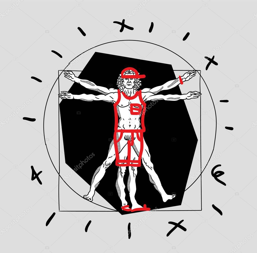 The Vitruvian Man was created by Leonardo da Vinci
