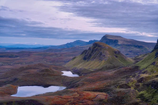 Pôr Sol Ilha Quiraing Skye Reino Unido Tomada Agosto 2020 — Fotografia de Stock