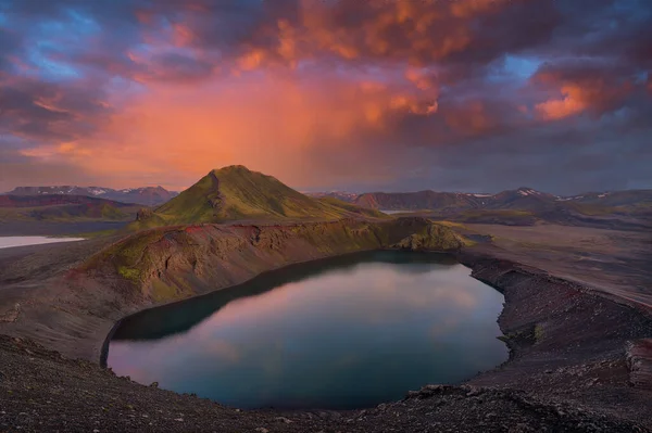 Высокогорье Южной Исландии Принятое Августе 2020 Года После Обработки Использованием — стоковое фото