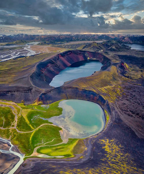 Высокогорье Южной Исландии Принятое Августе 2020 Года После Обработки Использованием — стоковое фото