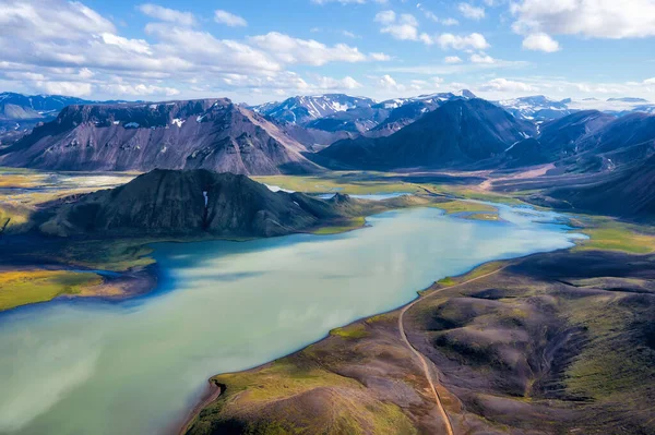 Hochland Süden Islands Aufgenommen August 2020 Nachbearbeitet Mit Belichtungsklammern — Stockfoto