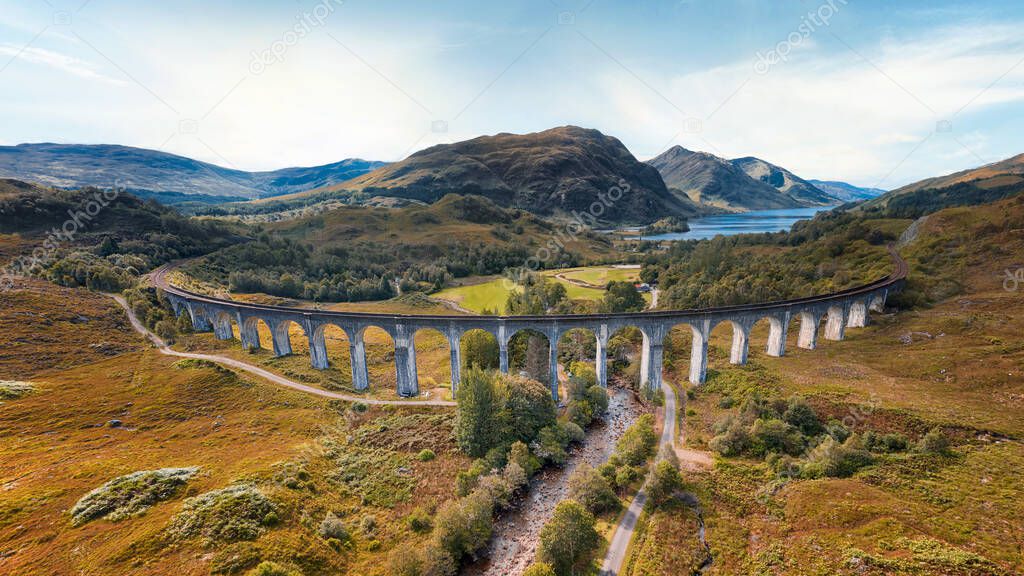 Steam Train on Glenfinnan Viaduct in Scotland in August 2020, post processed using exposure bracketing