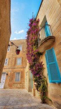 Kasım 2020 'de Malta' da Mdina 'da çekilen ara sokaklar, pozlama parantezi kullanılarak işlendi