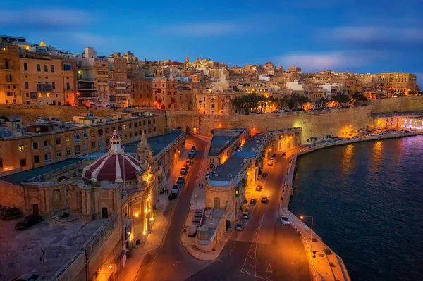 Valletta Malta Solnedgången Togs November 2020 Efter Bearbetning Med Användning — Stockfoto