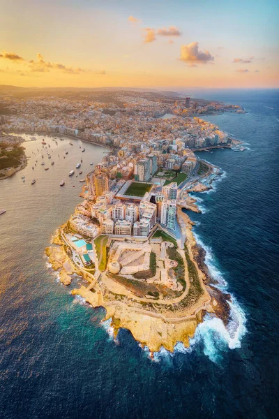 Valletta Malta Gün Batımında Kasım 2020 Çekildi Pozlama Parantezi Kullanılarak — Stok fotoğraf