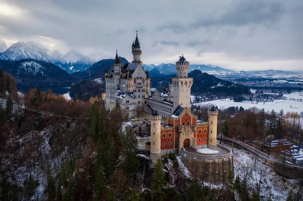 Güney Bavyera Schloss Neuschwanstein Aralık 2020 Çekildi Pozlama Parantezi Kullanılarak — Stok fotoğraf