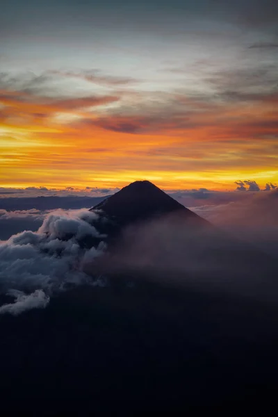 Vulcão Fuego Visto Acatenango Guatemala Pós Processado Usando Suporte Exposição — Fotografia de Stock