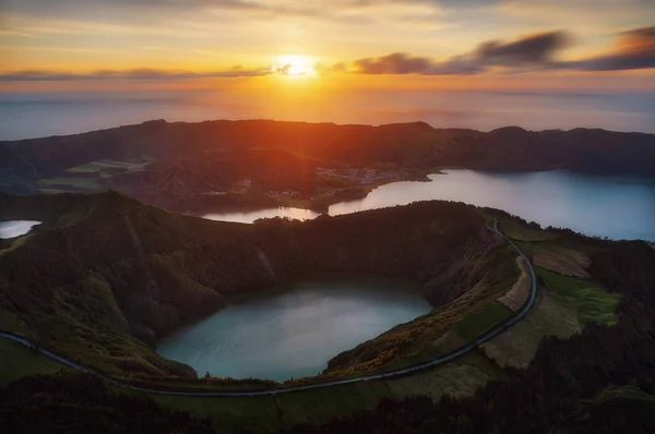 Ηφαίστειο Λίμνη Lagoa Azul Στο Σάο Μιγκέλ Αζόρες Μετά Από — Φωτογραφία Αρχείου