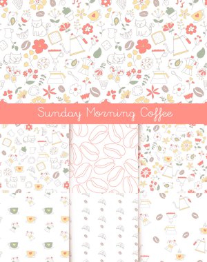 kahve saat kesintisiz desenler collection