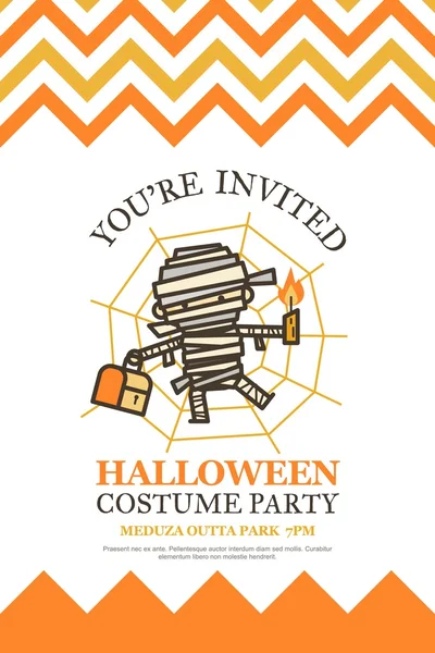 Halloween inbjudningskort till kostym night part — Stock vektor