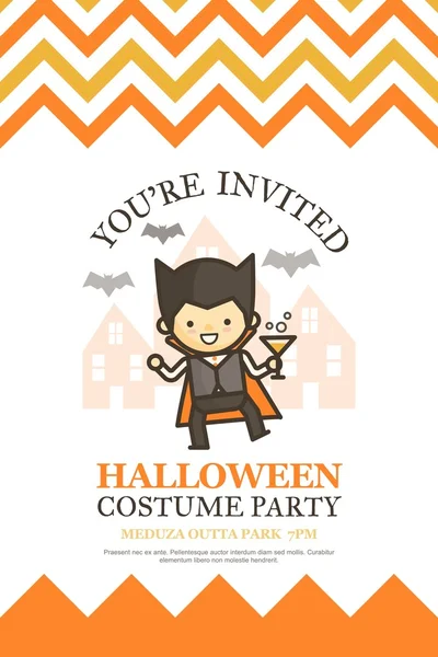 Halloween uitnodigingskaart voor kostuum nacht feest — Stockvector