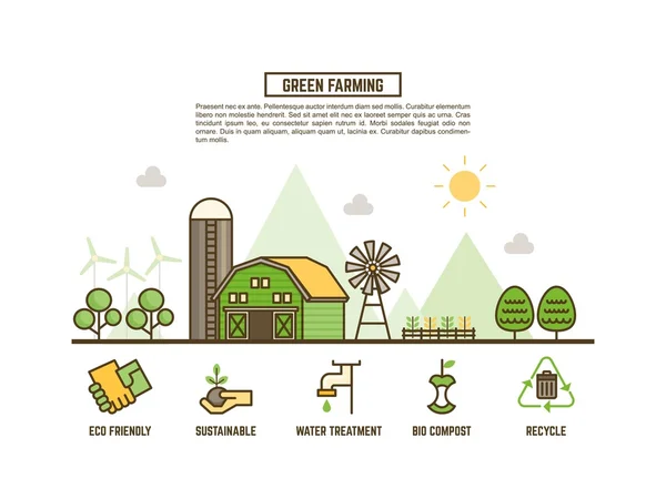 녹색 농업 개념 — 스톡 벡터