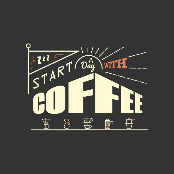 Citações de café Lettering Badge — Vetor de Stock