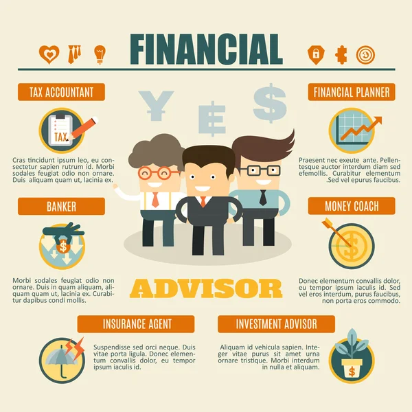 Financieel adviseur infographics — Stockvector