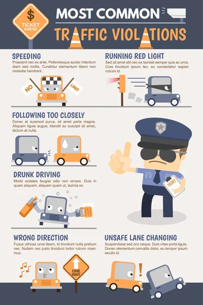 Verkeer schending Infographic — Stockvector