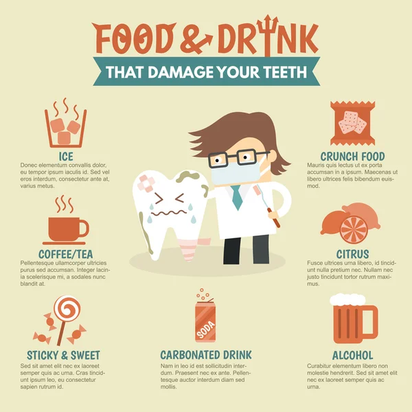 치과 문제 의료 infograph — 스톡 벡터