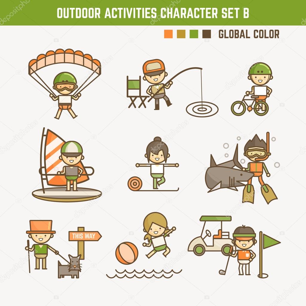 outdoor sport character set