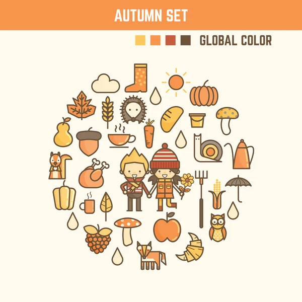 Herbst und Herbst infografische Elemente — Stockvektor