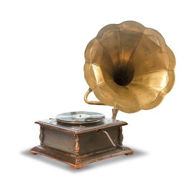 old, antique gramophone  clipart