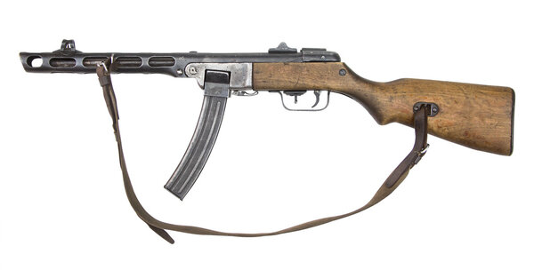 Советский пулемет, изолированный на белом
 