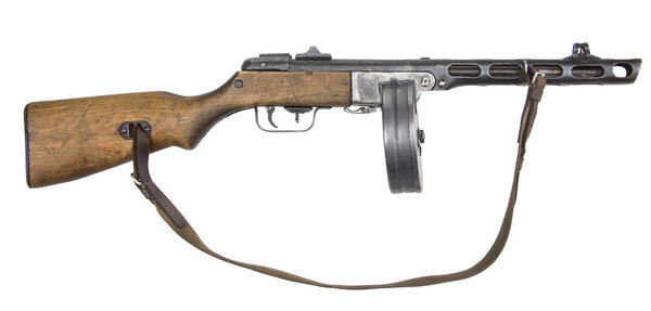 Автоматическое оружие, изолированное на белом
