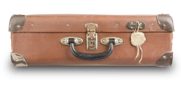 Vecchia valigia isolata — Foto Stock