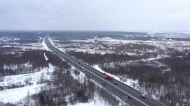 Çevre yolu. Kış. Hava görünümü.
