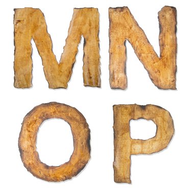 Eski, vintage alfabe Ijkl