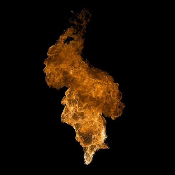 Φωτιά φλόγες που απομονώνονται σε μαύρο — Φωτογραφία Αρχείου