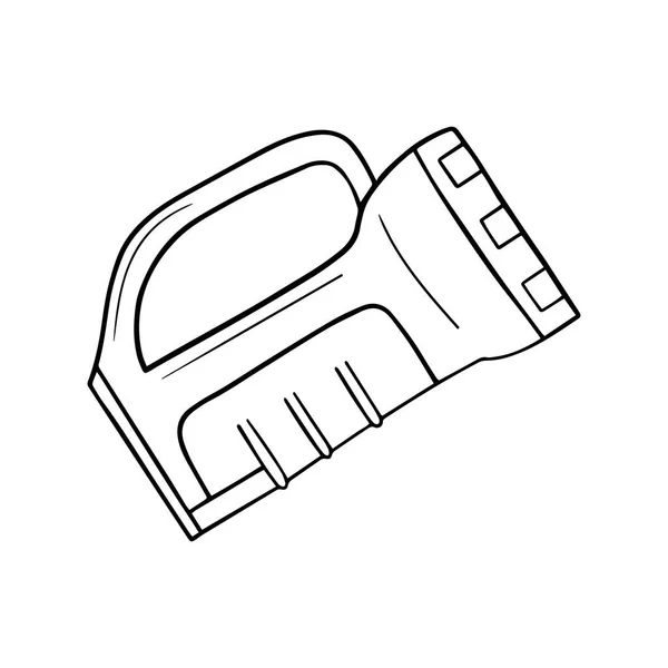 Ícone turístico da tocha da mão do doodle isolado no fundo branco —  Vetores de Stock
