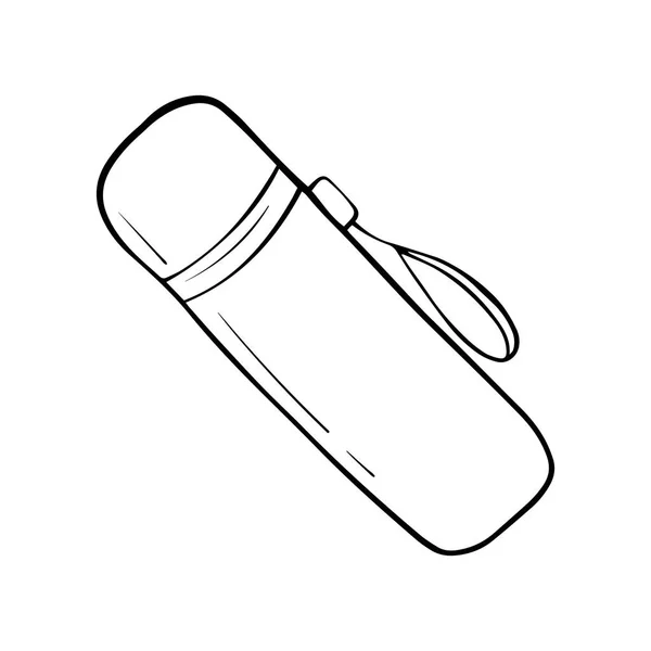 Thermos hand getekend schets doodle icoon. Vector schets illustratie van thermos voor print, web, mobiele en infographics geïsoleerd op witte achtergrond — Stockvector