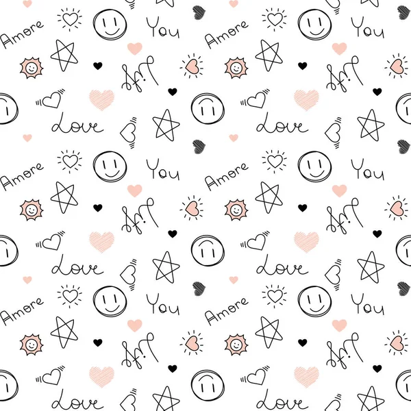 Vector seamless pattern with hearts. Can be used for pattern fills, web page background,surface textures — Stock Vector