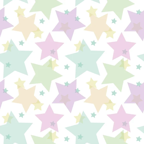 Seamless vector pattern with stars, pastel colors — Stock Vector