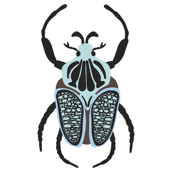 Goliathus regius beetle, ilustracja wektora izolowana na białym tle — Wektor stockowy