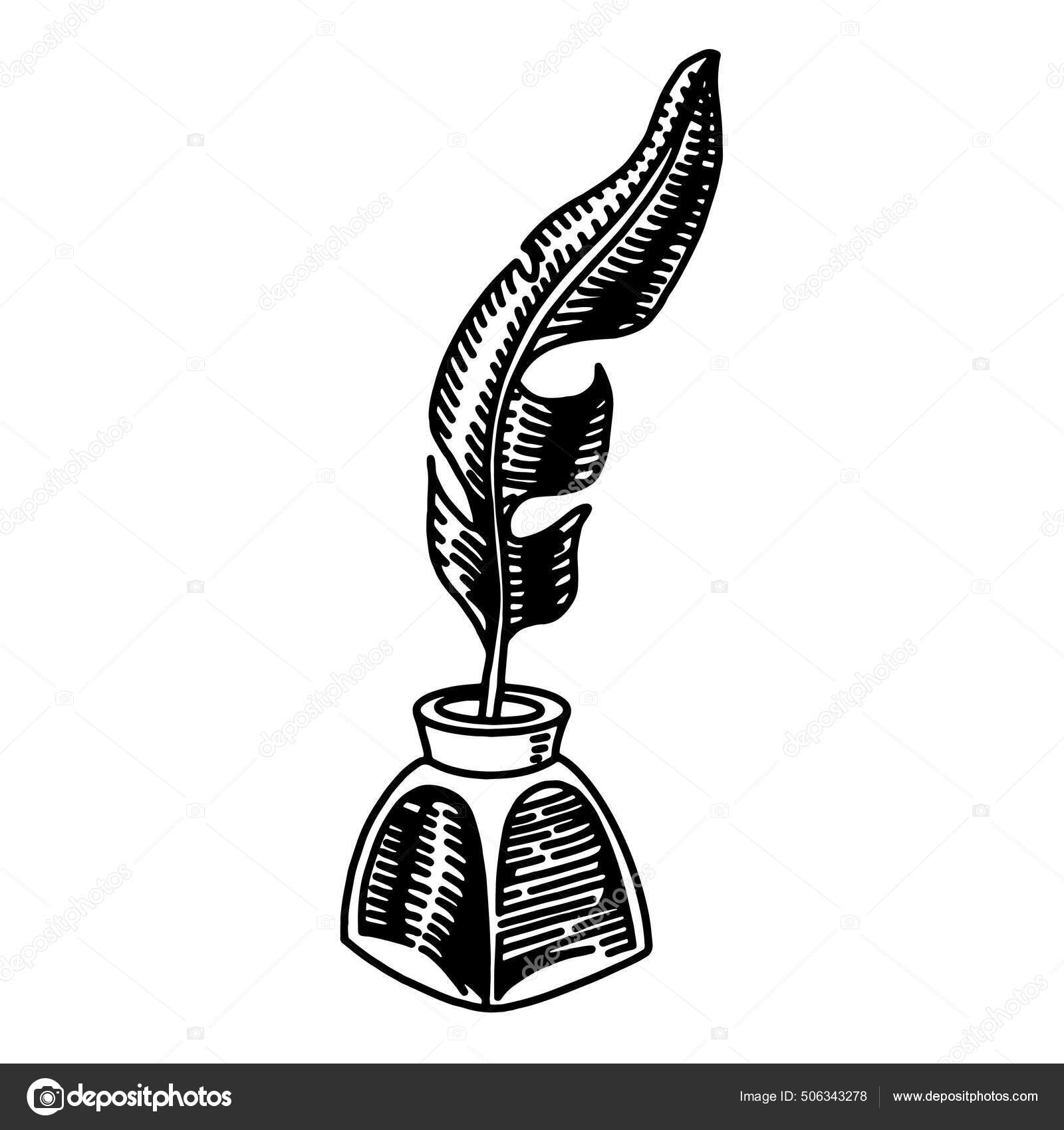 Inkwell Quill Clipart: Download Free PNG Image