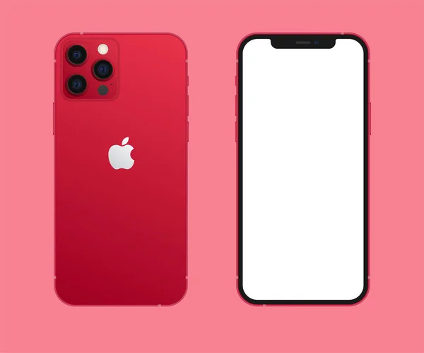 Tashkent Uzbekistan November 2020 Red Iphone Pro Mockup Smartphone Mock — 스톡 벡터