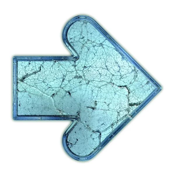 Cracked glass arrow — Stock Photo, Image