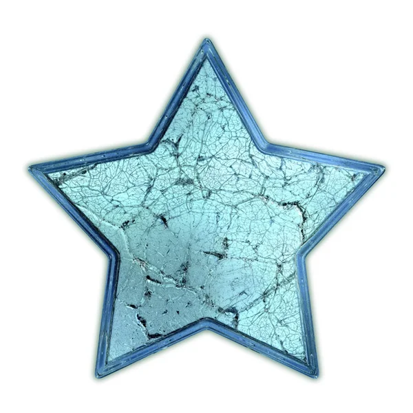 Cracked glass star — Stock Photo, Image