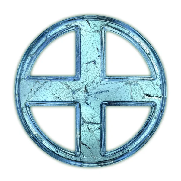 Cracked glass cross — Stock Photo, Image