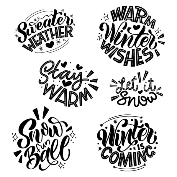 Designelemente für Winter- und Neujahrskarten — Stockvektor