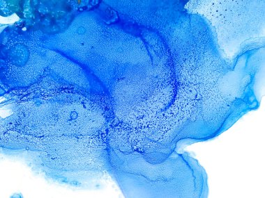 Suluboya Mavi Su Sıçratma. Alkol Mürekkebi Boyama DokusuName.