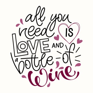 Şarap vektörü el yazısı..