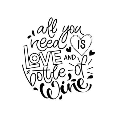 Şarap vektörü el yazısı..